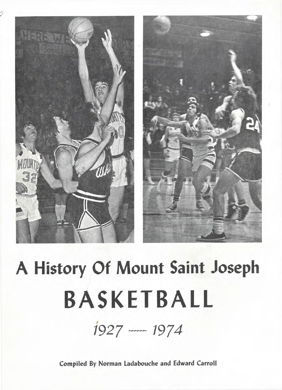 Basketball players featured in a history book cover